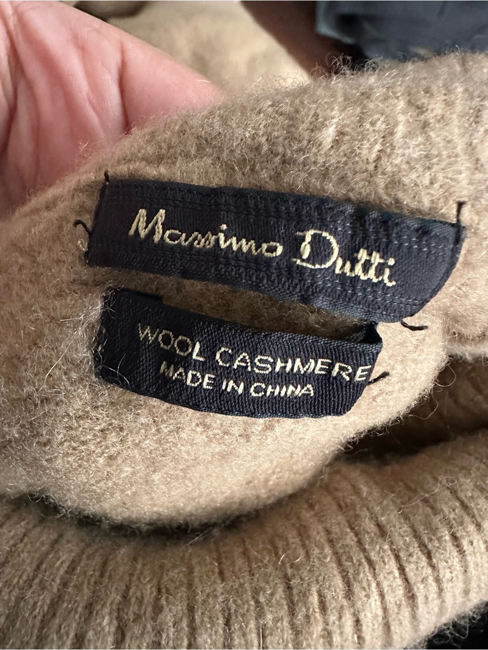 Massimo Dutti Beige Wool-Cashmere Sweater kids size